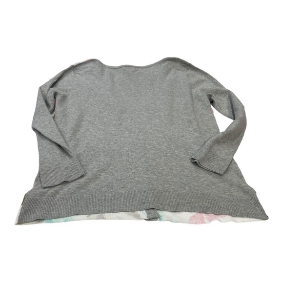 Merona Heather Gray & Floral Large Knit Cardigan - Picture 7 of 7